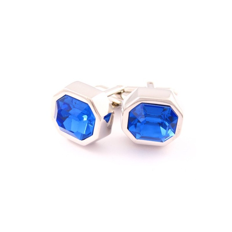 Abotoaduras De Titânio Da Moda Com Opala Azul Abotoaduras De Titânio Da Moda Com Opala Azul