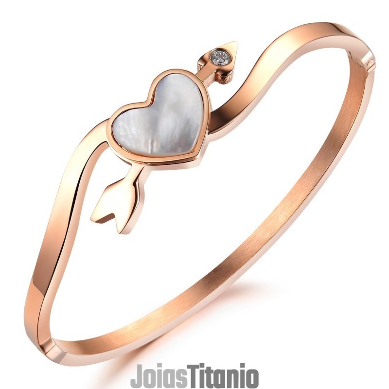Pulseira De Titânio Feminina De Alta Qualidade Com Formato De Coração Pulseira De Titânio Feminina De Alta Qualidade Com Formato De Coração