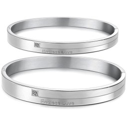 Pulseira De Titânio Concisa De Excelente Qualidade Para Amantes Com Strass