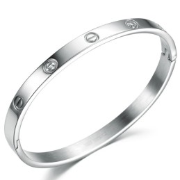Pulseira Feminina De Titânio De Alta Qualidade Com Diamante