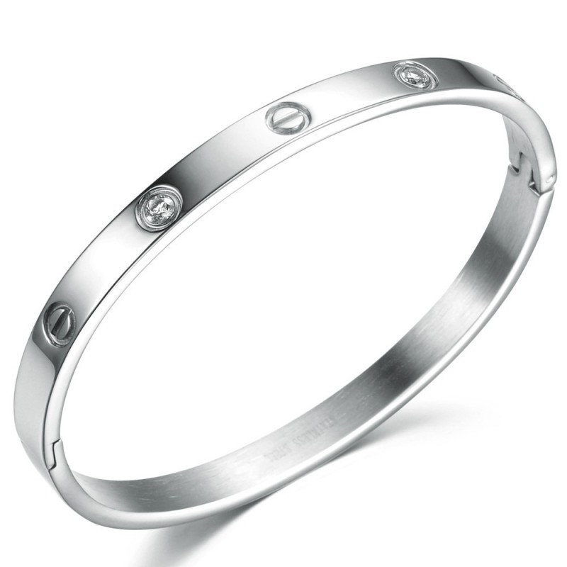 Pulseira Feminina De Titânio De Alta Qualidade Com Diamante Pulseira Feminina De Titânio De Alta Qualidade Com Diamante
