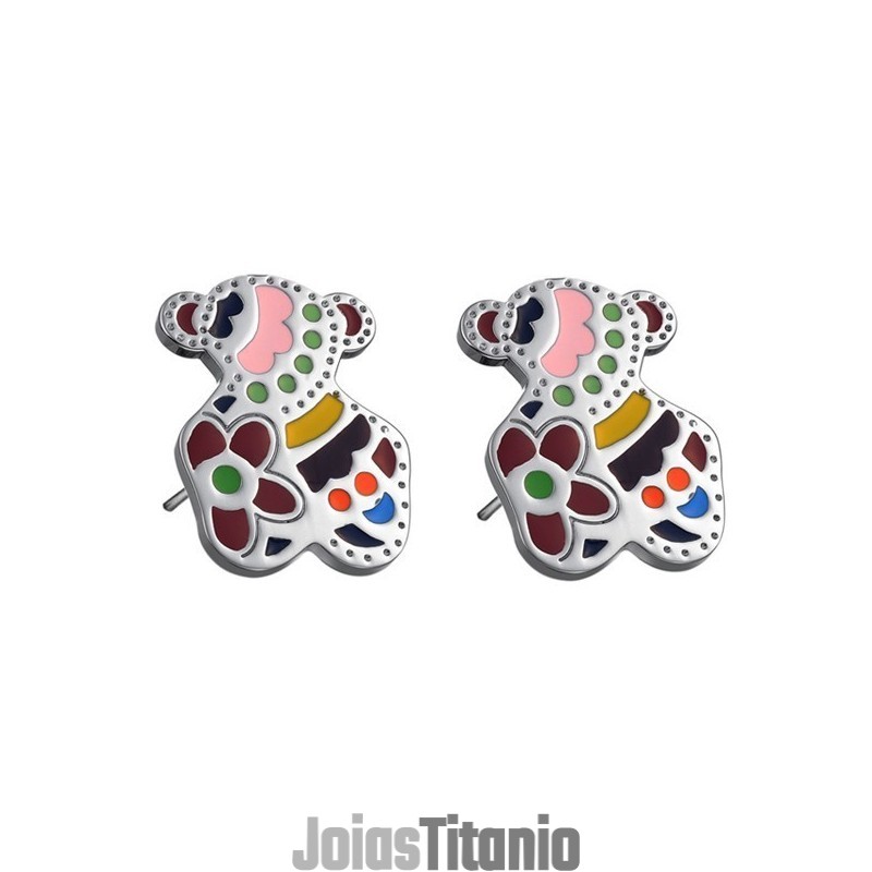 Brincos De Titânio Em Formato De Urso Feminino De Qualidade Estável Brincos De Titânio Em Formato De Urso Feminino De Qualidade Estável