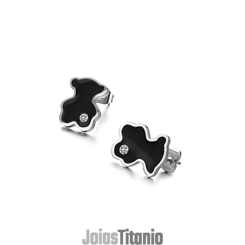 Brincos De Titânio Em Formato De Urso Feminino De Renome Mundial Com Diamante Brincos De Titânio Em Formato De Urso Feminino De Renome Mundial Com Diamante