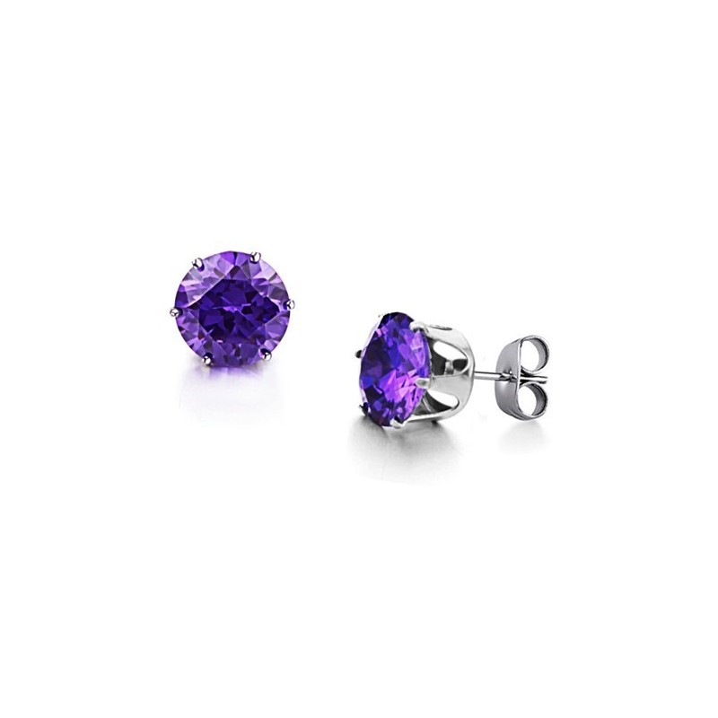 Brincos Femininos De Titânio Roxo Com Diamante, Conhecidos Por Sua Alta Qualidade