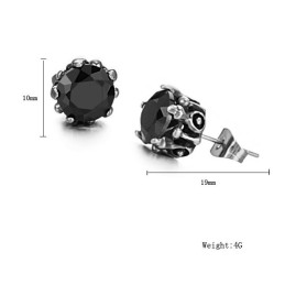 Brincos De Titânio Preto Com Diamante E Reputação Confiável