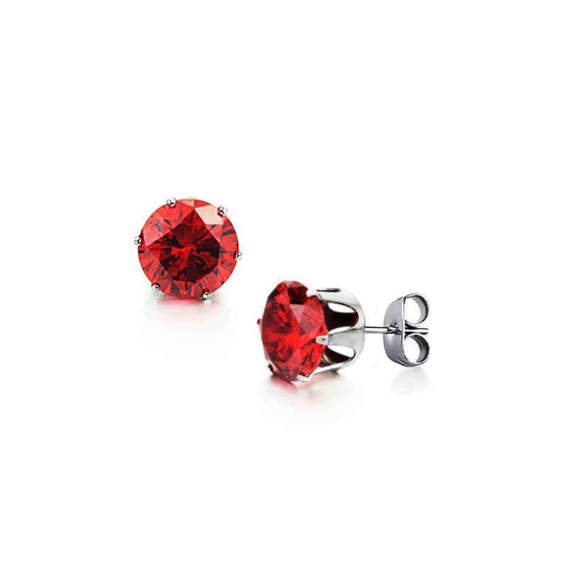 Brincos De Titânio Vermelho Femininos De Excelente Qualidade Com Strass