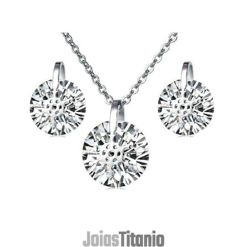 Colar E Brincos Femininos De Titânio Com Floco De Neve E Strass, Qualidade E Quantidade Garantidas