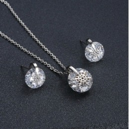 Colar E Brincos Femininos De Titânio Com Floco De Neve E Strass, Qualidade E Quantidade Garantidas