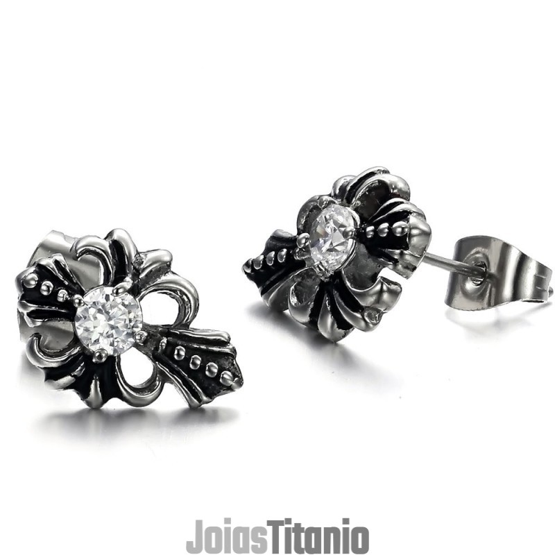 Brincos De Titânio De Qualidade Confiável Com Strass Brincos De Titânio De Qualidade Confiável Com Strass