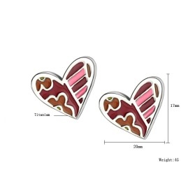 Brincos De Titânio Em Formato De Coração Para Mulheres De Qualidade Estável