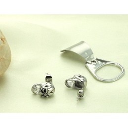 Brincos De Titânio Com Caveira Feminina De Desempenho Confiável E Diamante