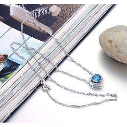 Colar De Titânio Banhado A Platina Com Strass Feminino De Alta Qualidade