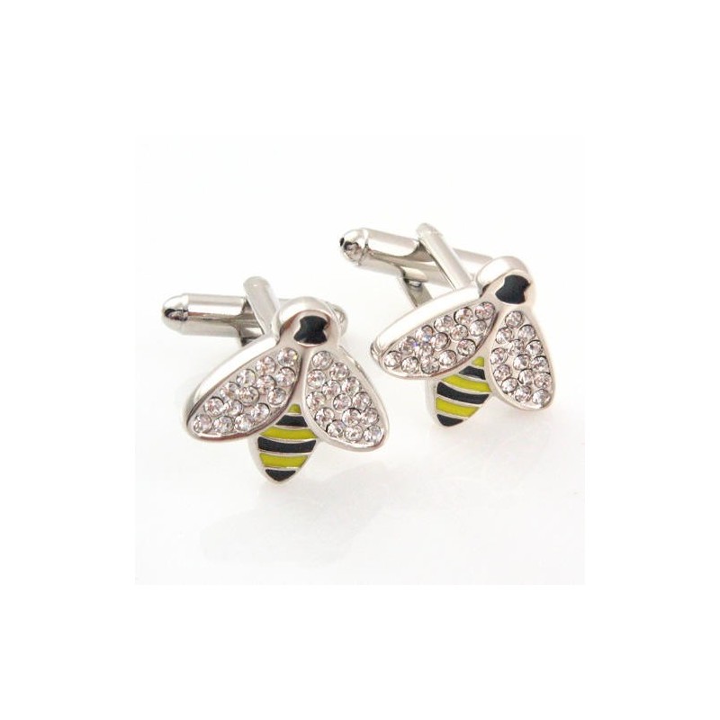Abotoaduras De Abelha Em Titânio E Diamantes