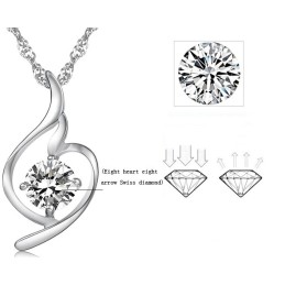 Colar De Titânio Com Banho De Platina E Diamantes Da Rainha Da Moda Feminina De Qualidade
