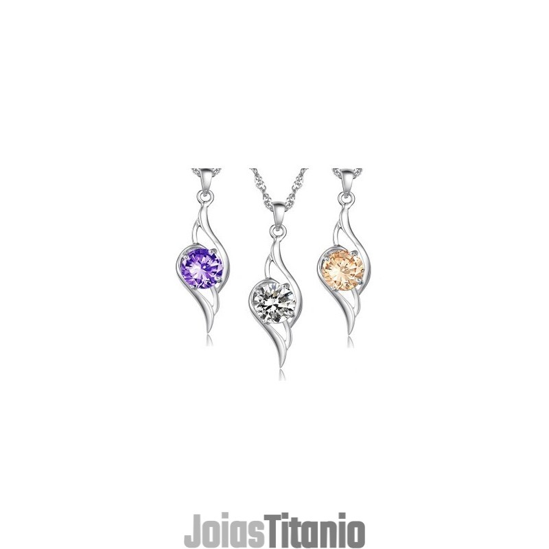 Colar Feminino De Titânio Com Banho De  E Diamante, Qualidade E Quantidade Garantidas