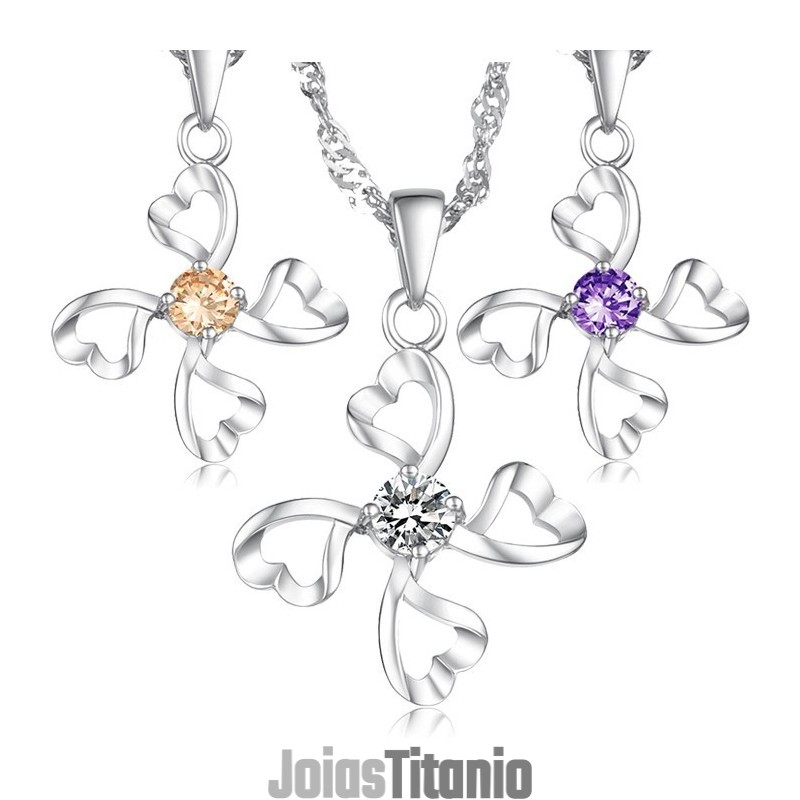 Colar Feminino De Titânio Com Revestimento De Platina De Alta Qualidade E Diamante