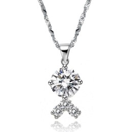 Colar Feminino De Titânio Com Revestimento De Platina E Strass De Qualidade Confiável