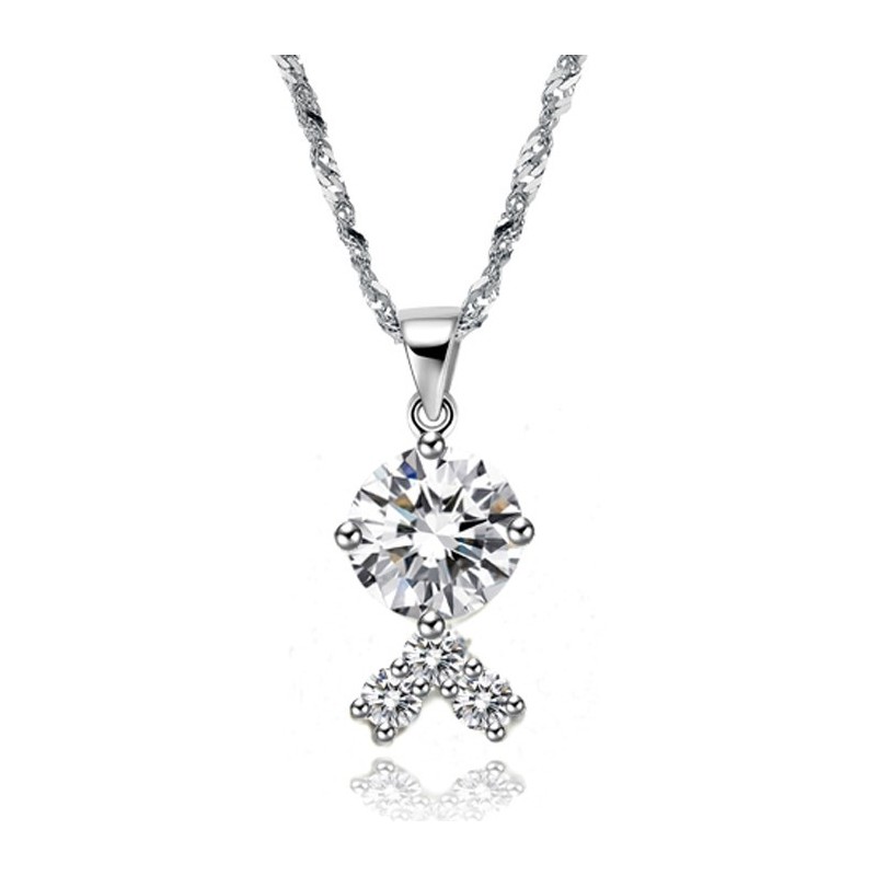 Colar Feminino De Titânio Com Revestimento De Platina E Strass De Qualidade Confiável Colar Feminino De Titânio Com Revestimento De Platina E Strass De Qualidade Confiável