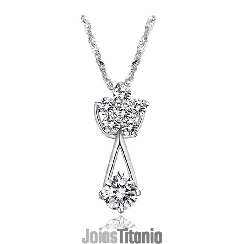 Colar Feminino De Titânio Com Revestimento De Platina E Desempenho Confiável Com Diamante Colar Feminino De Titânio Com Revestimento De Platina E Desempenho Confiável Com Diamante