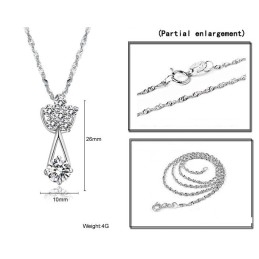 Colar Feminino De Titânio Com Revestimento De Platina E Desempenho Confiável Com Diamante