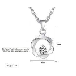 Colar Feminino Elegante De Titânio Com Banho De Platina E Diamante, Qualidade E Quantidade Garantidas