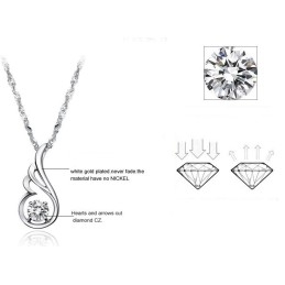 Colar Feminino De Titânio Com Banho De Platina E Diamantes, Grande Variedade