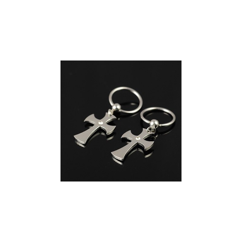 Brincos De Cruz De Titânio Masculinos Brincos De Cruz De Titânio Masculinos