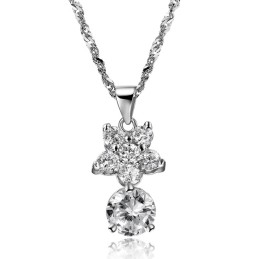 Colar De Titânio Com Banho De Platina E Strass Feminino The Queen Of Quality Star