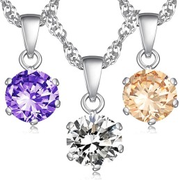 Colar De Titânio Com Revestimento De Platina Feminino De Qualidade Estável Com Diamante