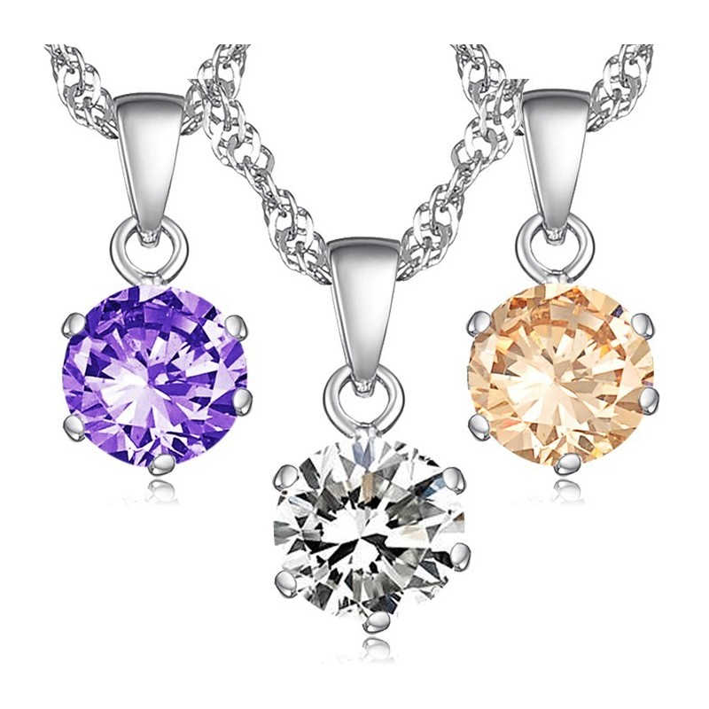 Colar De Titânio Com Revestimento De Platina Feminino De Qualidade Estável Com Diamante Colar De Titânio Com Revestimento De Platina Feminino De Qualidade Estável Com Diamante