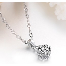 Colar De Titânio Com Revestimento De Platina Feminino De Qualidade Estável Com Diamante