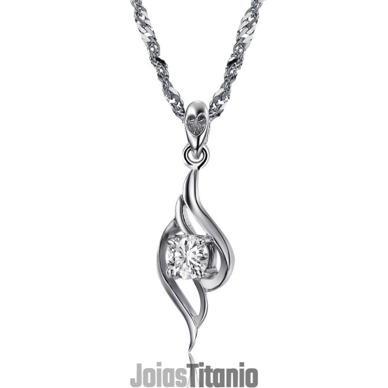 Colar De Titânio Com Revestimento De Platina Em Formato De Pena Feminina De Alta Qualidade Colar De Titânio Com Revestimento De Platina Em Formato De Pena Feminina De Alta Qualidade