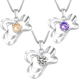 Colar Feminino De Titânio Com Banho De Platina E Diamante De Excelente Qualidade
