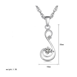 Colar Feminino De Titânio Com Banho De Platina E Diamante, Qualidade E Quantidade Garantidas