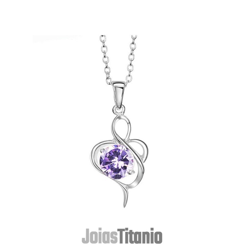 Colar Feminino De Titânio Com Banho De Platina E Diamante, Qualidade E Quantidade Garantidas