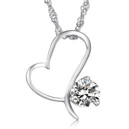 Colar Feminino De Titânio Com Revestimento De Platina De Alta Qualidade E Diamante