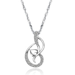 Colar Feminino De Titânio Com Revestimento De Platina De Alta Qualidade E Strass