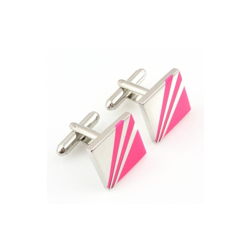 Abotoaduras Quadradas De Titânio Vermelho Rosa Da Moda