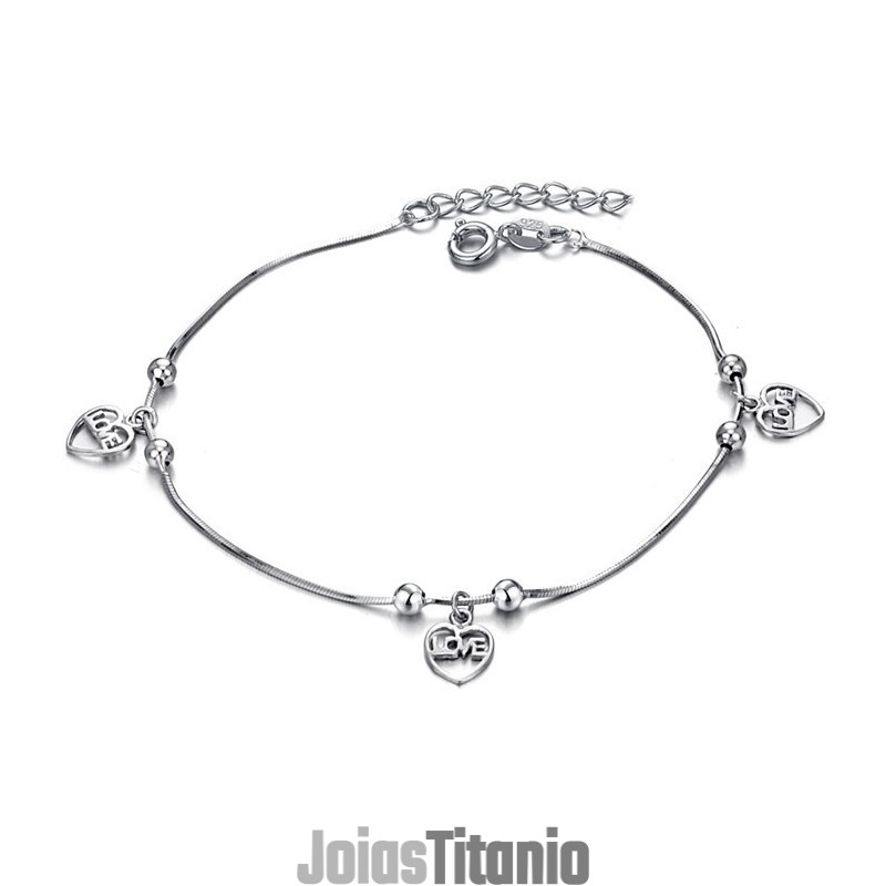 Tornozeleira Feminina De Titânio Com Banho De Platina E Grande Variedade Tornozeleira Feminina De Titânio Com Banho De Platina E Grande Variedade