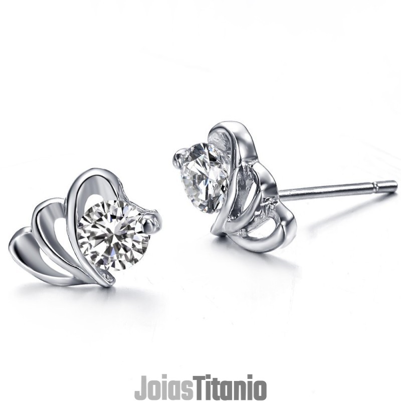 Brincos De Titânio Banhados A Platina, Com Formato De Coração, Vendidos Em Todo O Mundo Brincos De Titânio Banhados A Platina, Com Formato De Coração, Vendidos Em Todo O Mundo