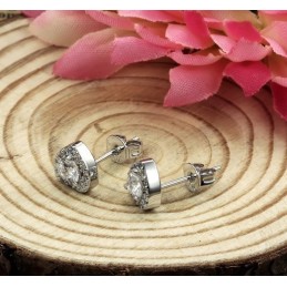 Para Desfrutar De Alta Reputação Em Casa E No Exterior, Brincos Femininos De Titânio Com Revestimento De Platina E Diamante