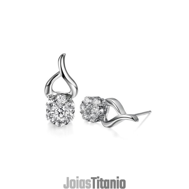 Brincos De Titânio Banhados A Platina Antialérgicos Com Diamantes, Vendidos Em Todo O Mundo Brincos De Titânio Banhados A Platina Antialérgicos Com Diamantes, Vendidos Em Todo O Mundo