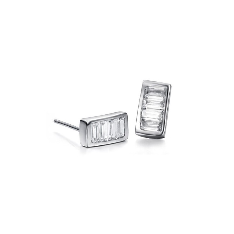Brincos De Titânio Banhados A Platina Femininos De Qualidade Superior Com Diamante