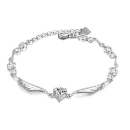 Pulseira Feminina De Titânio Com Revestimento De Platina De Alta Qualidade E Strass