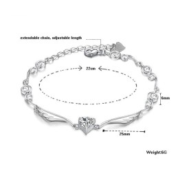 Pulseira Feminina De Titânio Com Revestimento De Platina De Alta Qualidade E Strass