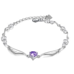 Pulseira Feminina De Titânio Com Banho De Platina E Diamantes