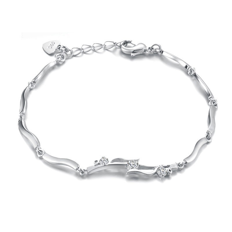 Pulseira Feminina De Titânio Com Revestimento De Platina De Qualidade Confiável Pulseira Feminina De Titânio Com Revestimento De Platina De Qualidade Confiável