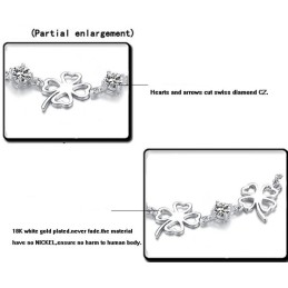 Pulseira De Titânio Com Revestimento De Platina E Diamante Em Formato De Trevo Feminino Da Rainha Da Qualidade