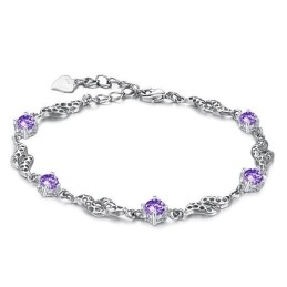 Pulseira Feminina De Titânio Com Revestimento De Platina Vazada E Diamante De Excelente Qualidade