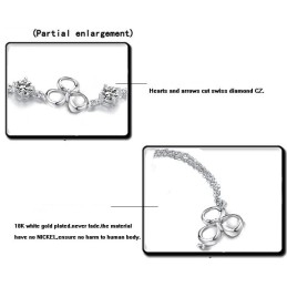 Pulseira Feminina De Titânio Com Revestimento De Platina De Qualidade Superior E Cristal Roxo